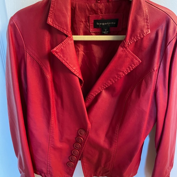 Jackets & Coats Red Leather Jacket Poshmark